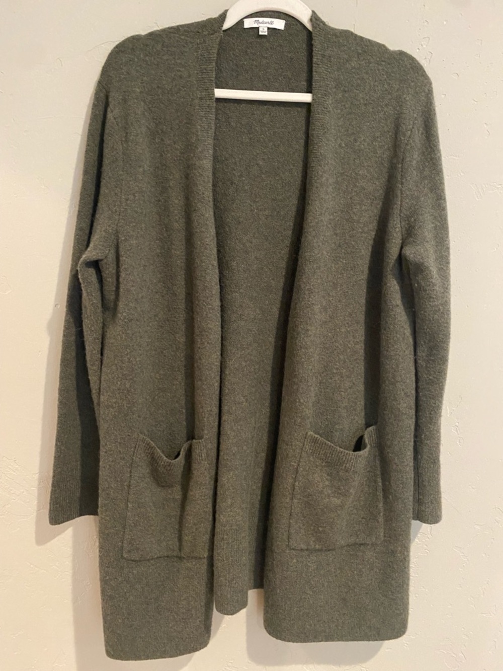 Madewell Open-Front Olive Green Women’s Cardigan